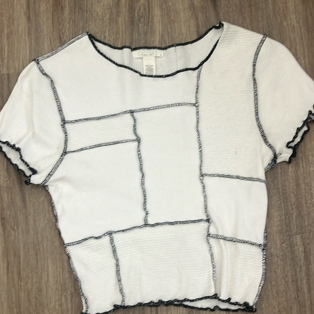 white and black shirt from full tilt